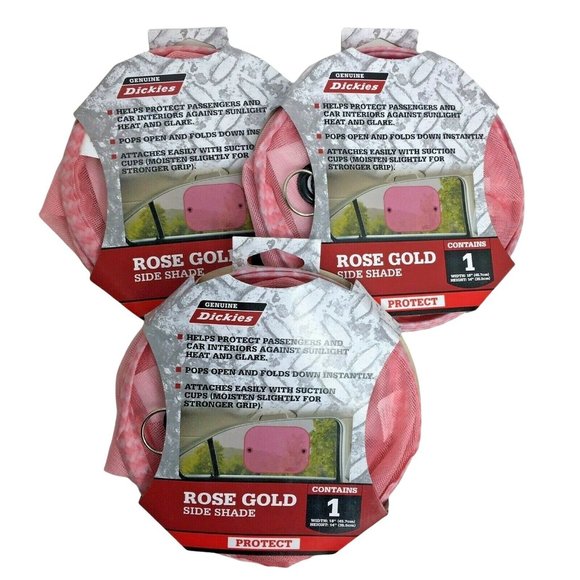 Genuine Dickies Side Window Sun Shade Car Passenger Protection Pink Rose Gold - Picture 1 of 12